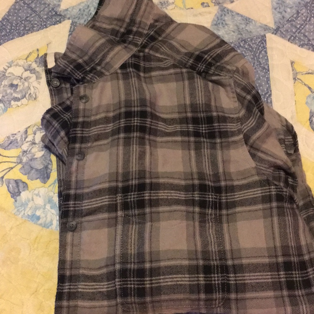 Purple plaid shirt